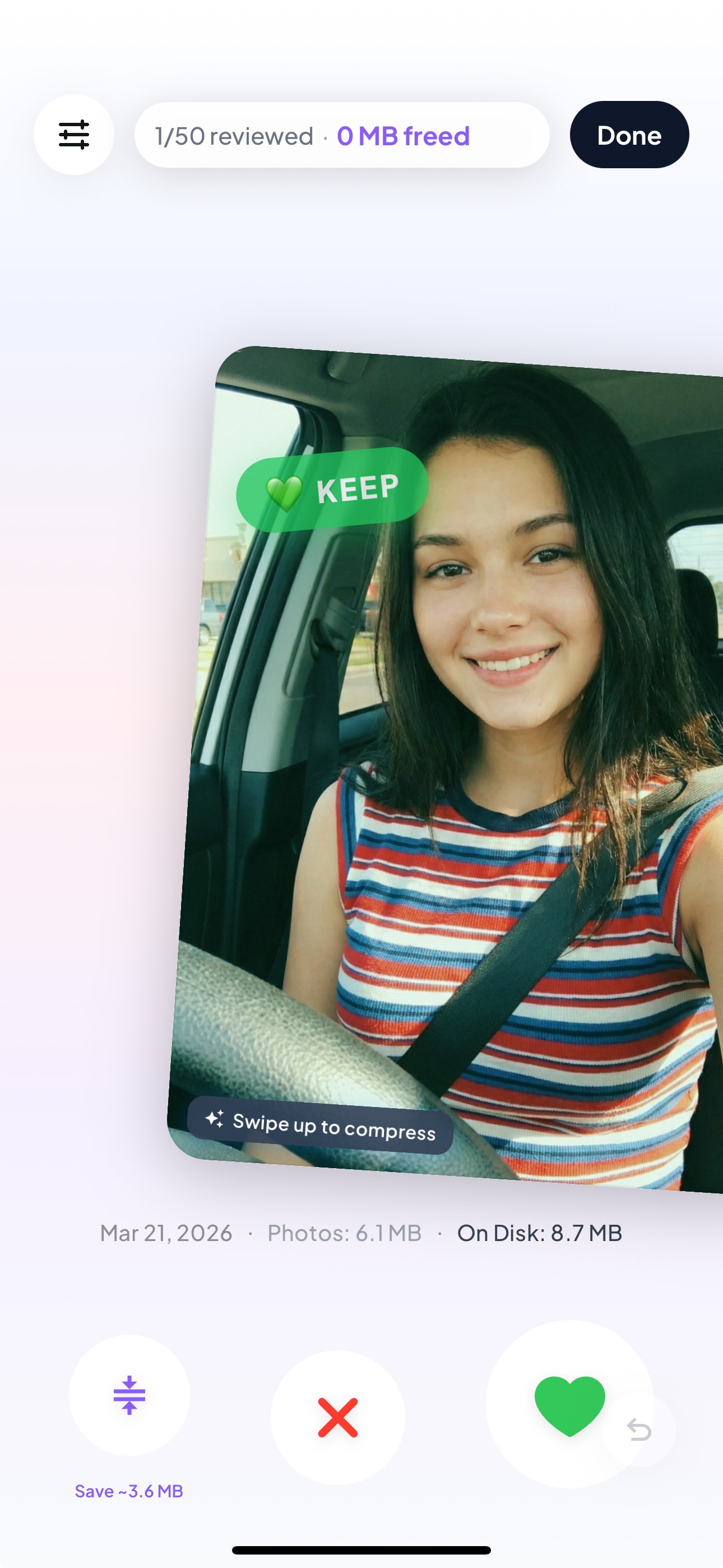 Pruune app on iPhone